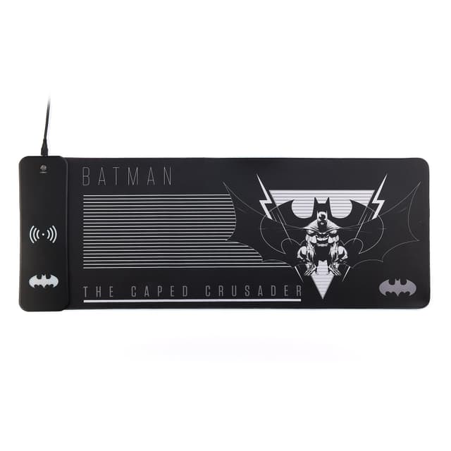 DC Comics Batman XL RGB Gaming-Mauspad mit 15W kabellosem Ladegerät | Anpassbare LED, rutschfest, wasserabweisend