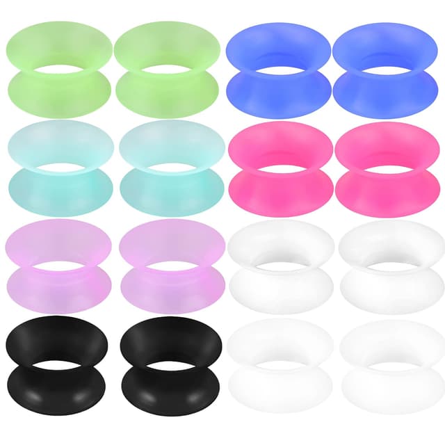 APMGONT 8 Paar Silikon Ohr Tunnel Set, 3-25mm Silikon Flexibel Flesh Tunnel Extra Soft Ohr Plug Expander Ohr Piercing Schmuck für Frauen Männer, Mehrfarbige