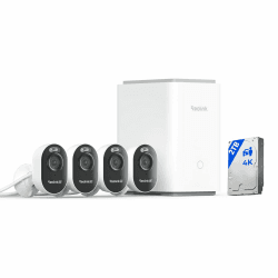 Reolink Home Hub Pro mit 4× Lumus Pro, 4K Wi-Fi 6 All-in-One Sicherheitssystem mit 2TB HDD, Max. 16TB Speicher, Spotlight Nachtsicht, Dual-Band Wi-Fi, Smart-Erkennung, Anti-Diebstahl Verschlüsselung