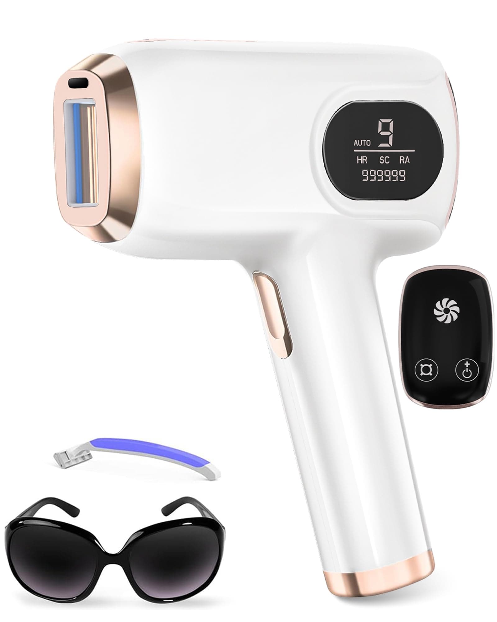 IPL Geräte Haarentfernung, Laser Haarentfernung, mit 3 Erweiterte Funktionen HR/SR/HR+,9 Energiestufen,999,999 Lichtimpulse für Männer,Frauen,Ideal für Gesicht,Körper