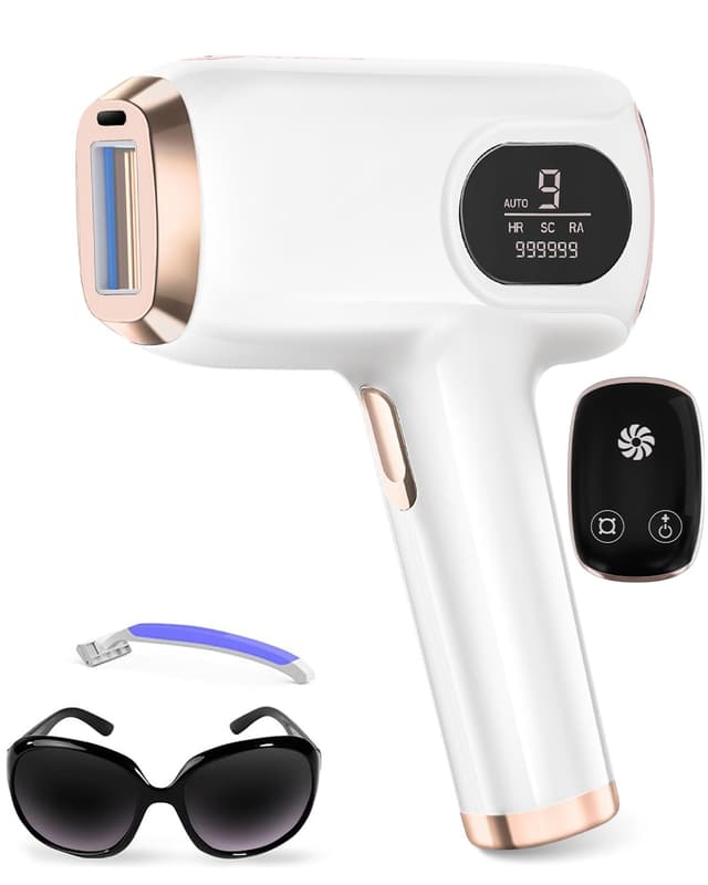 IPL Geräte Haarentfernung, Laser Haarentfernung, mit 3 Erweiterte Funktionen HR/SR/HR+,9 Energiestufen,999,999 Lichtimpulse für Männer,Frauen,Ideal für Gesicht,Körper
