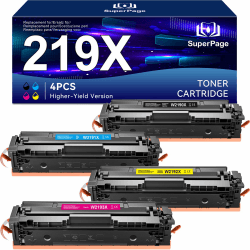 219X Toner Kompatibel für HP Color Laserjet Pro MFP 3302FDWG 3302SDWG 3302FDN 3302FDW 3302SDW 3202DW 3302FDNG 3202DN für HP 219X 219 W2190X Schwarz Cyan Magenta Gelb (4 Pack) 219X Schwarz/Cyan/Gelb/Magenta