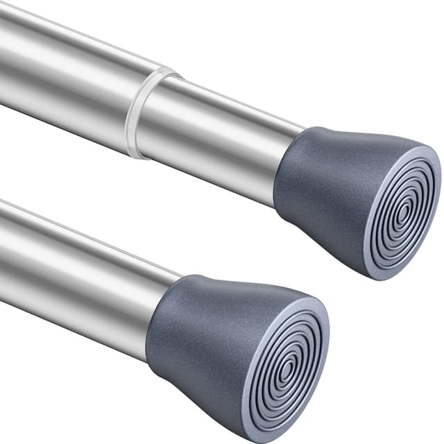 1 Stück Vorhangstange ohne Bohren Teleskopstange Verstellbare Kleiderstange für Fenster, Badezimmer, Kleiderschrank, Schränke, 110-200cm(Helles Silber) Helles Silber 110-200CM(1 Stück)