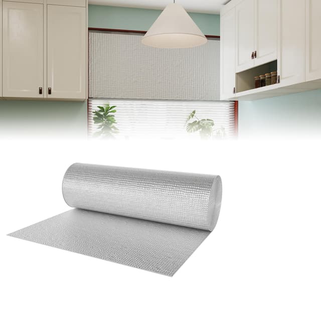XMTECH Isolierfolie Dämmfolie, Doppelschicht Aluminiumfolie 0.6 x 5m 200 g/m², Alu-Luftpolsterfolie für Dach-, Boden- und Wandisolierung, Heizkörper-Reflexionsfolie zur Wärmeerhaltung Silber-0.6x5m - 3