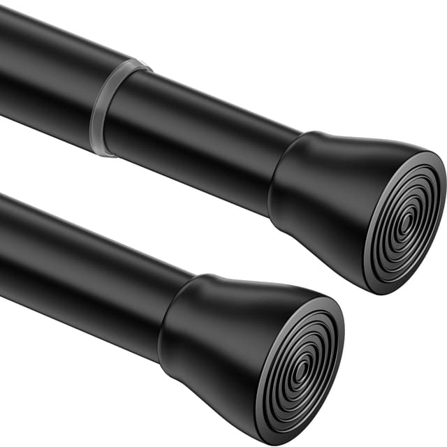 1 Stück Duschstange ohne Bohren Vorhangstange Spannstange für Bäder, Schränke, Fenster, Kleiderschrank, 110-200cm(Schwarz) Schwarz 110-200CM(1 Stück)