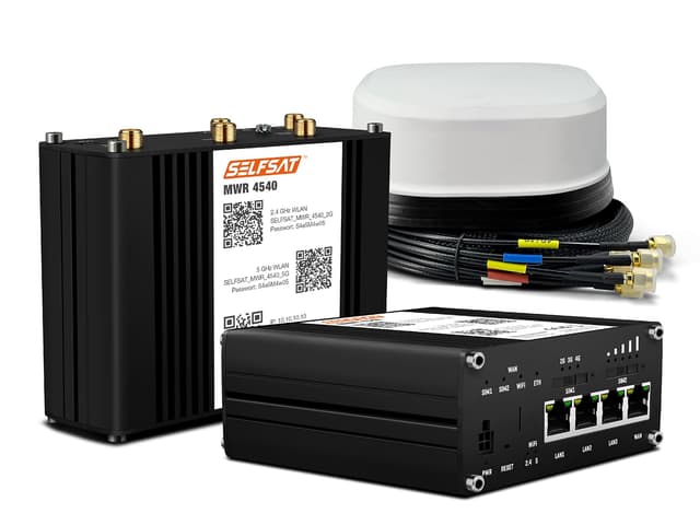SELFSAT MWR 4540 4G Cat 6 WLAN Router bis 300 Mbps inkl. SATCO 5G Antenne weiß