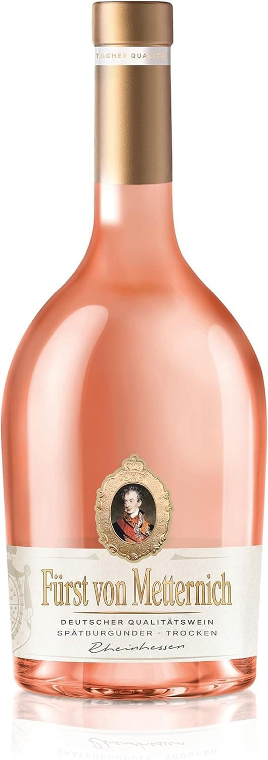 Fürst von Metternich Deutscher Qualitätswein Rheinhessen Spätburgunder Rosé Trocken (1 x 0,75 l) – Eleganter, deutscher Roséwein aus Rheinhessen, feinfruchtig, saftig-frisch mit Aromen von Erdbeeren 0.75 L
