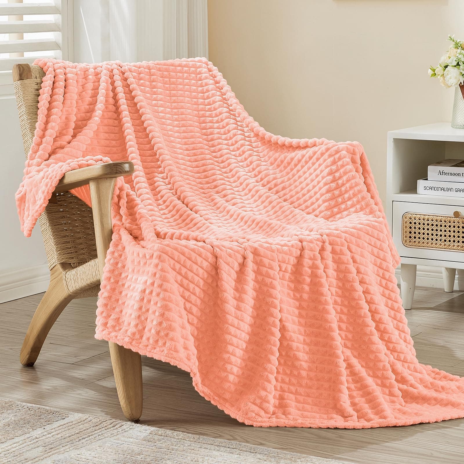 EMME Kuscheldecke Flauschige - 3D-Touch-Erlebnis Fleecedecke, Weiche Warme Wolldecke Überwurfdecke, Couchdecke, Decke für Sofa, Tagesdecke, Wohndecke, Rosa, 130 x 150 cm 06-rosa 130 x 150cm