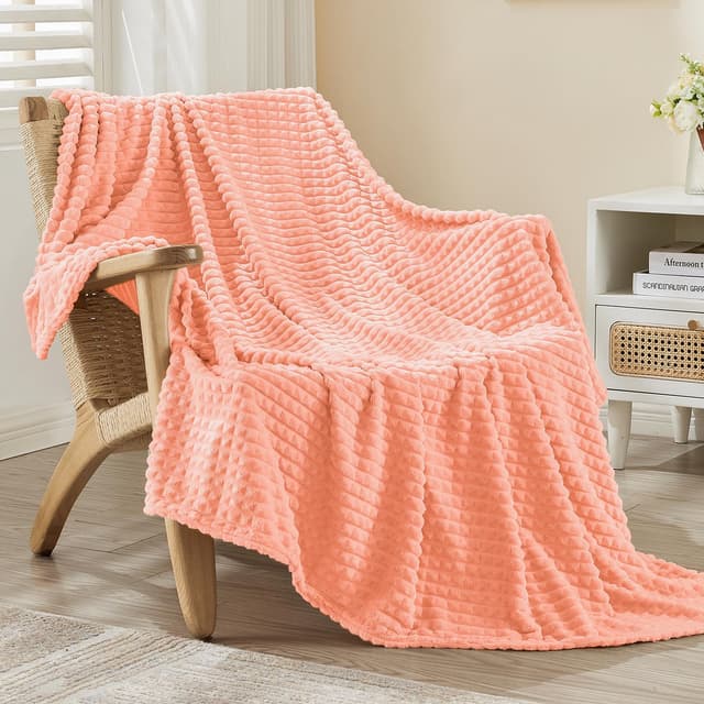 EMME Kuscheldecke Flauschige - 3D-Touch-Erlebnis Fleecedecke, Weiche Warme Wolldecke Überwurfdecke, Couchdecke, Decke für Sofa, Tagesdecke, Wohndecke, Rosa, 130 x 150 cm 06-rosa 130 x 150cm
