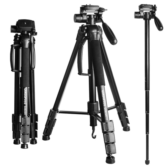 CAMBOFOTO 176.5cm/70" Profi-Dreibein-Einbeinstativ Kombi aus Aluminiumlegierung – Leichtbau-Design für DSLR/SLR SAB264 176.5CM