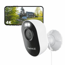 Reolink 4K Wi-Fi 6 Überwachungskamera Aussen mit 2,4/5GHz Dual-Band Wi-Fi, Farb-Nachtsicht, Plug-In WLAN Kamera Outdoor mit 24/7-Aufzeichnung, Intelligente Erkennung, Sirene, Wetterfest, Lumus Pro 1x Lumus Pro