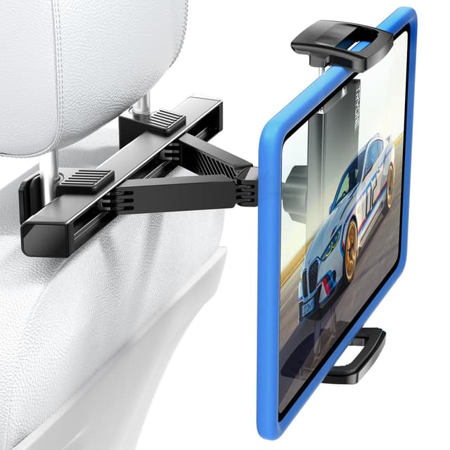 TRYONE Tablet Halterung Auto Kopfstütze Tablethalterungen Auto: KFZ Tablet Kopfstützenhalter 360° Drehung Tablet Halterung Auto Kopfstütze für iPad, Smartphone, Switch, Tabs und 4,7-13 Zoll Geräte Metallisch