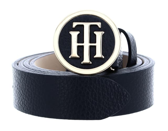 Tommy Hilfiger Gürtel Metallschließe Leder schwarz 90 Schwarz