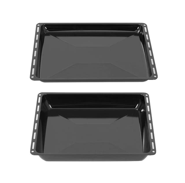 ICQN Backblech 422 x 370 x 30 und 45mm, Emailliert Fettpfanne für Backofen und Herd, Passend für ELECTROLUX, AEG, IKEA, ZANUSSI, JUNO, ZOPPAS Kratzfest & Rostfrei 422x30 und 422x45 set