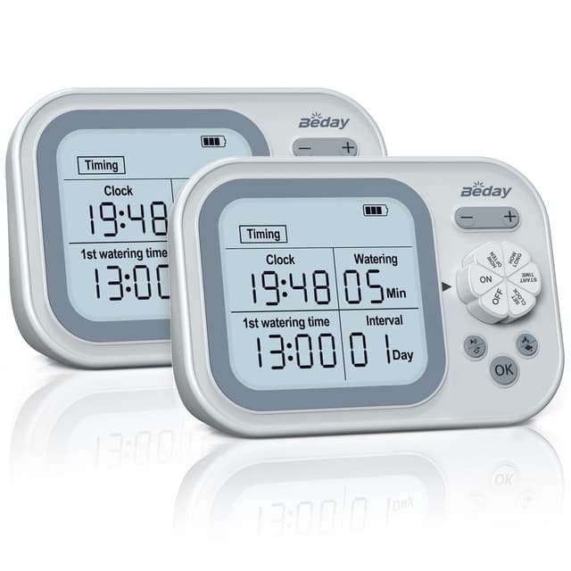 Automatische Bewässerung Indoor 2 Stück Selbstbewässerungssystem für 15 Topfpflanzen, Automatisches Tropfbewässerungskit, Programmierbarer Wassertimer, Intelligente Feuchtigkeitserkennu 2 Packungen