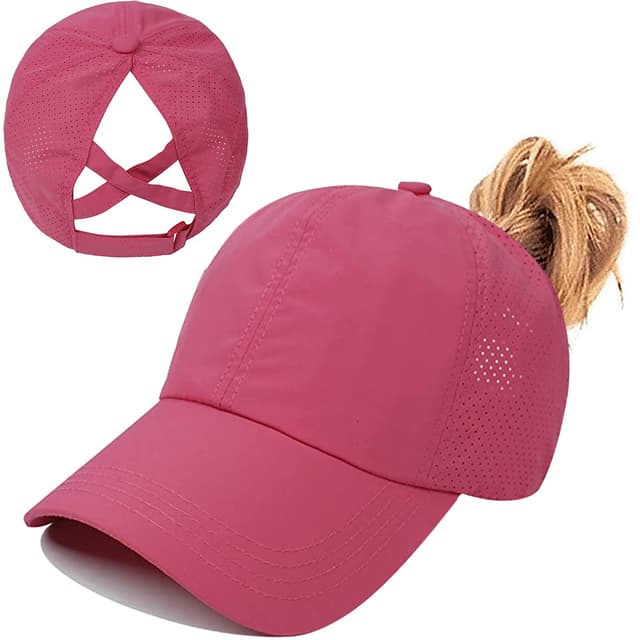 Pferdeschwanz Baseballkappe Damen Sommer Einstellbare Schnell trocknende Masche Atmungsaktiv Baseballmütze Unisex Criss Cross Hüte Sport Mütze