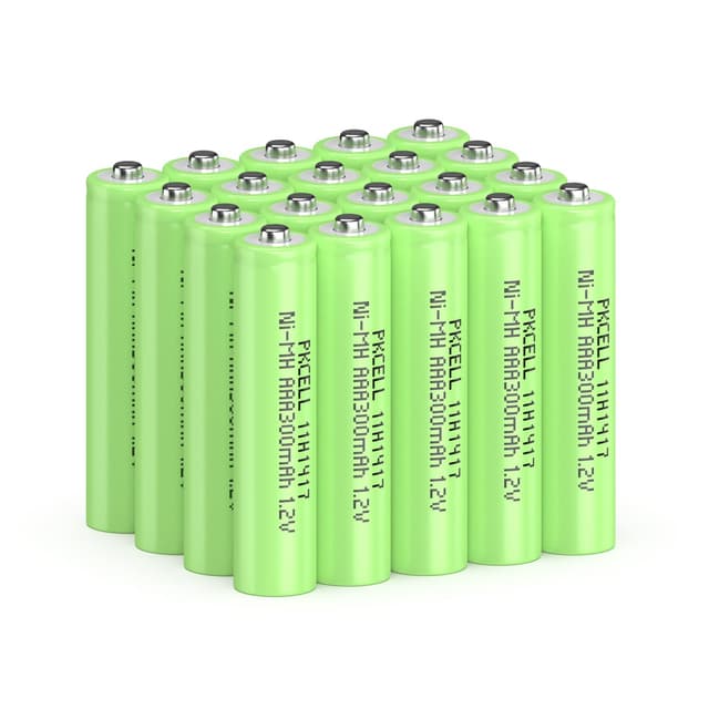 PKCELL 20 Stück wiederaufladbare AAA Batterie, 300mAh NI-MH Batterie, vorgeladene Batterie für Garten Solar Licht Lampe