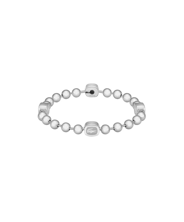 Lacoste Armband mit Schmuckperlen für Herren Kollektion VIGOR aus Edelstahl und Gelbgold Silver