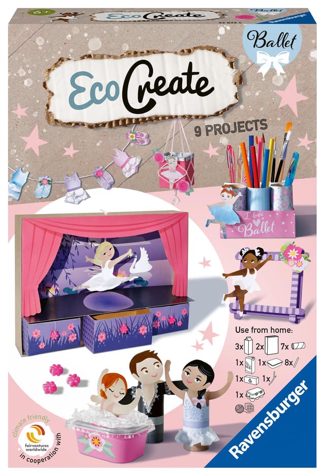 Ravensburger EcoCreate 23672 - Live Like a Ballerina - DIY Bastelset für Kinder ab 6 Jahren
