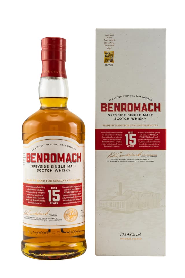 Benromach Whisky 15 Years Speyside Single Malt Scotch Whisky in Geschenkpackung (1 x 0.7 l) 15 Jahre
