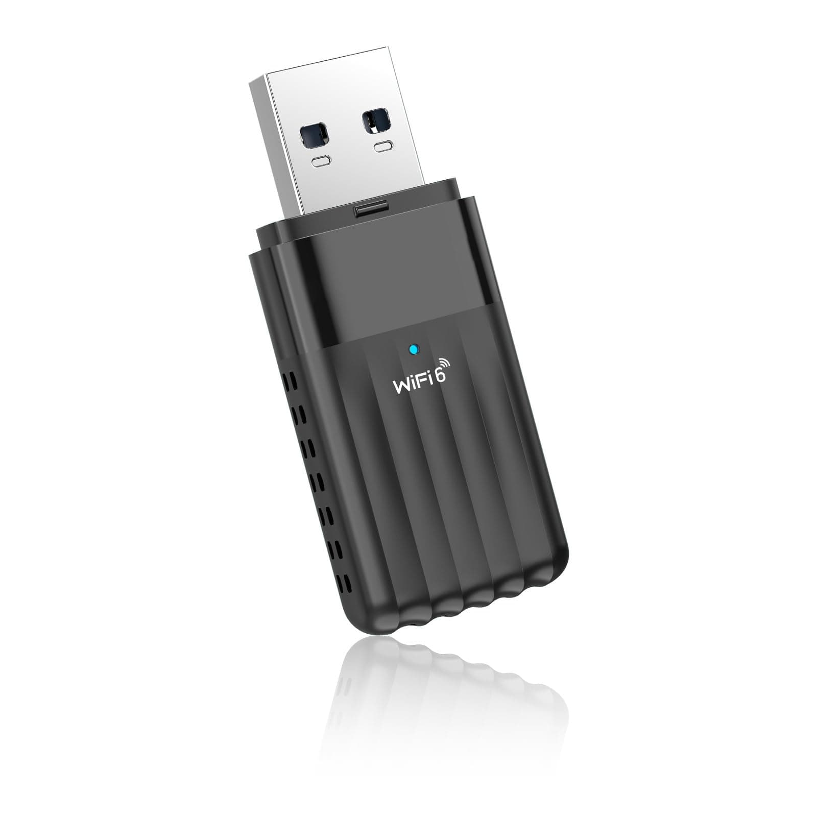 WONLINK WLAN Stick für PC, 900Mbps WiFi 6 (802.11ax) WLAN USB-Adapter mit Bluetooth 5.3, Dual-Band, OFDMA+MU-MIMO, Eingebaute Antenne, Kompatibel mit Windows 11/10, WPA3 (Schwarz)