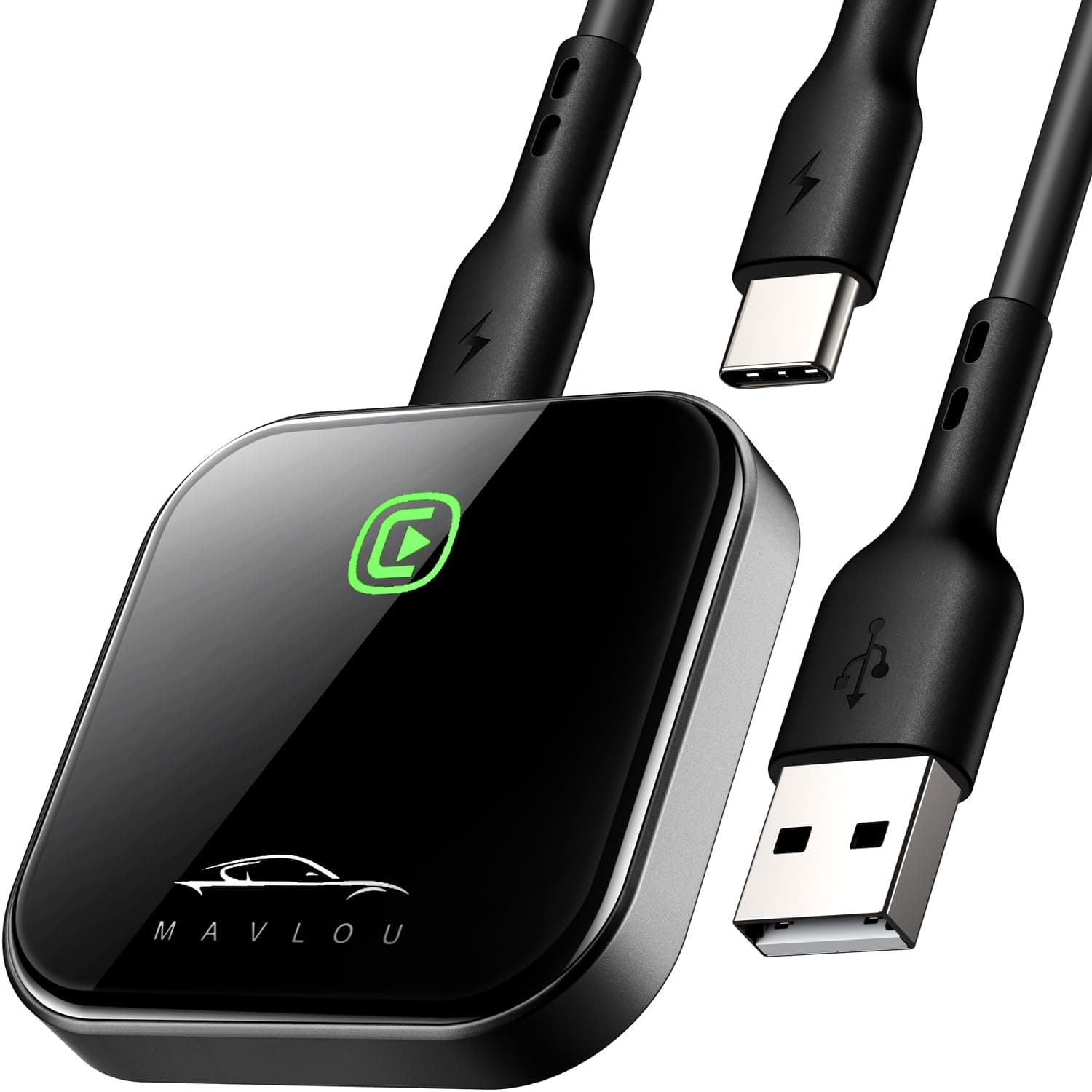 Carplay Wireless Adapter für iPhone, Superschnelle & Stabil Carplay Dongle, Konvertieren Sie Wired CarPlay zu Wireless, Plug & Play OTA-Upgrade, für iOS 10+ & Autos mit Wired CarPlay (Black Gray)