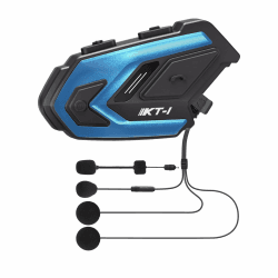 WAYXIN KT1 Motorrad Bluetooth 5.4 Kopfhörer, Motorrad Headset mit DSP & CVC Dual Geräuschunterdrückung, Motorradhelm Bluetooth mit HI-FI, Freisprechfunktion und IP67 Wasserschutz für Einzelfahrer
