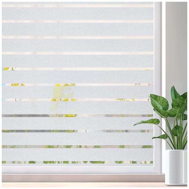 Lifetree Fensterfolie Streifenfolie Dekofolie Sichtschutzfolie Funkeln Selbstklebend ohne Klebstoff Statisch Folie Büro und Zuhause 44.5 * 200CM Dicke Streifen 44.5 * 200 CM