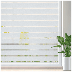 Lifetree Fensterfolie Streifenfolie Dekofolie Sichtschutzfolie Funkeln Selbstklebend ohne Klebstoff Statisch Folie Büro und Zuhause 44.5 * 200CM Dicke Streifen 44.5 * 200 CM