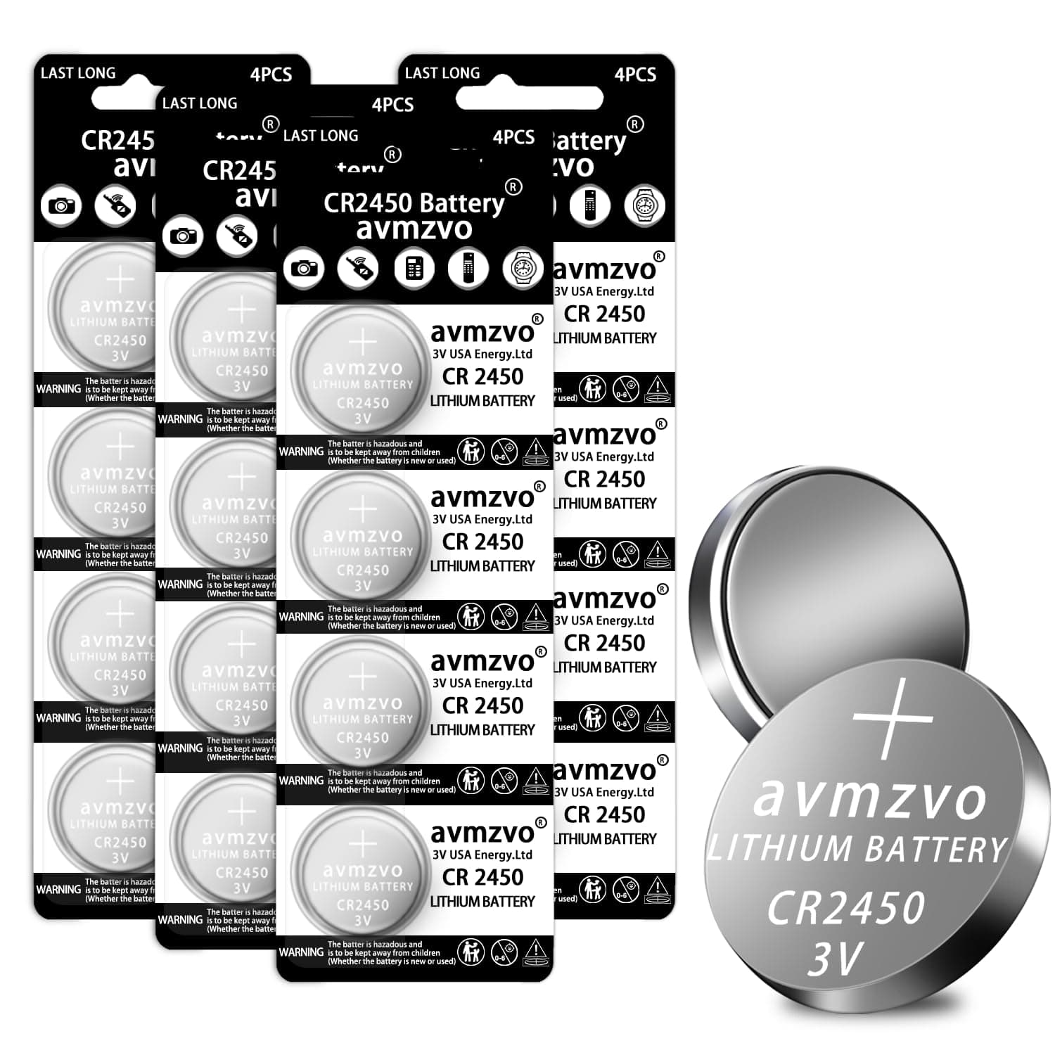 CR2450 3V Lithium Knopfzellen CR 2450 Batterien 16 Stück【5 Jahre LagerGarantie】 (cr2450 16p)