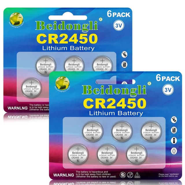 CR2450 Batterie 3V Lithium Knopfzellen CR 2450 Batterien 12 Stück【5 Jahre Garantie】