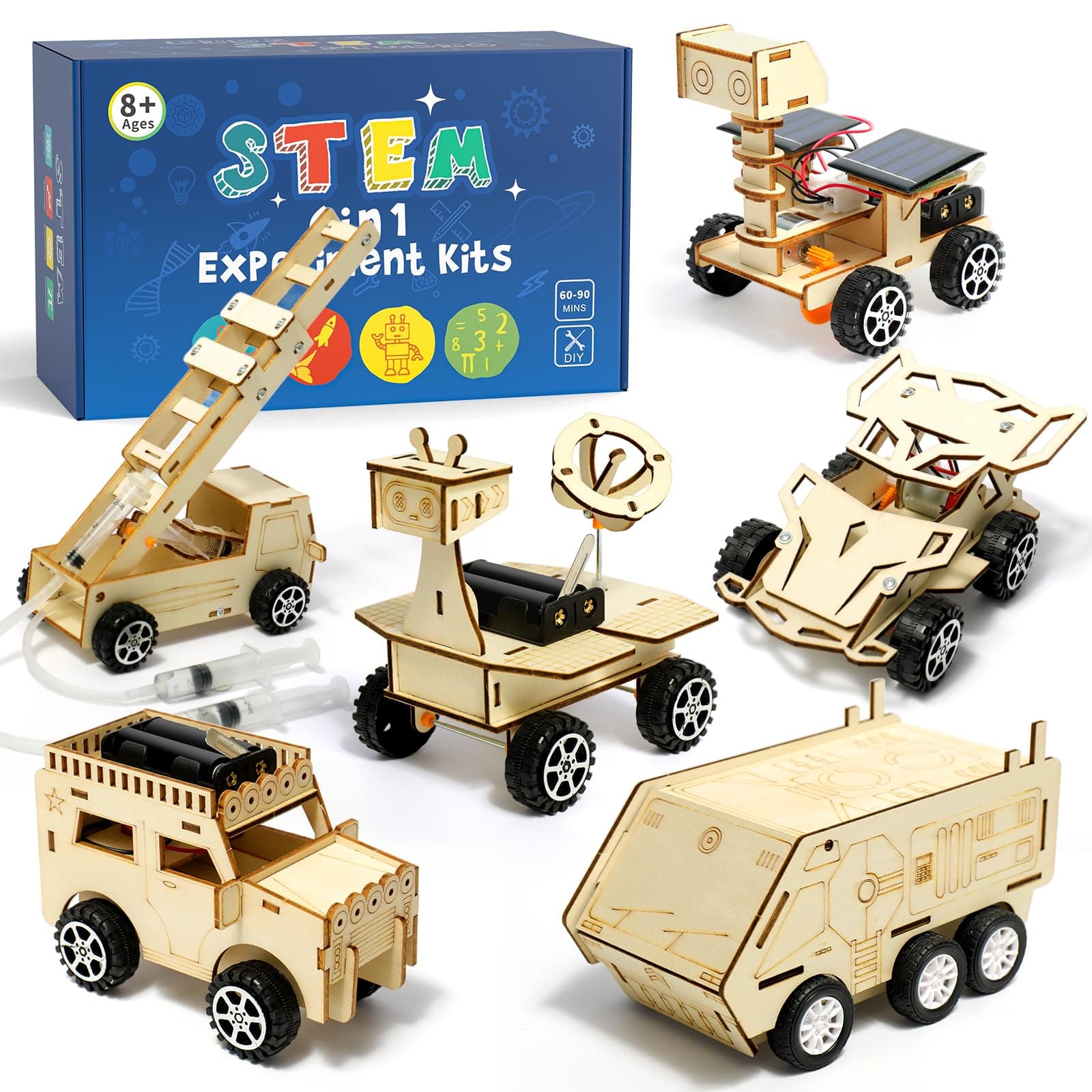 Experimente für Kinder ab 8 9 10 11 12, Auto Elektronik Baukasten, Experimentierkasten, Elektro Baukasten, Holz Auto Bausatz Kinder Spielzeug Geschenke ab 8-14 Jahre Jungen