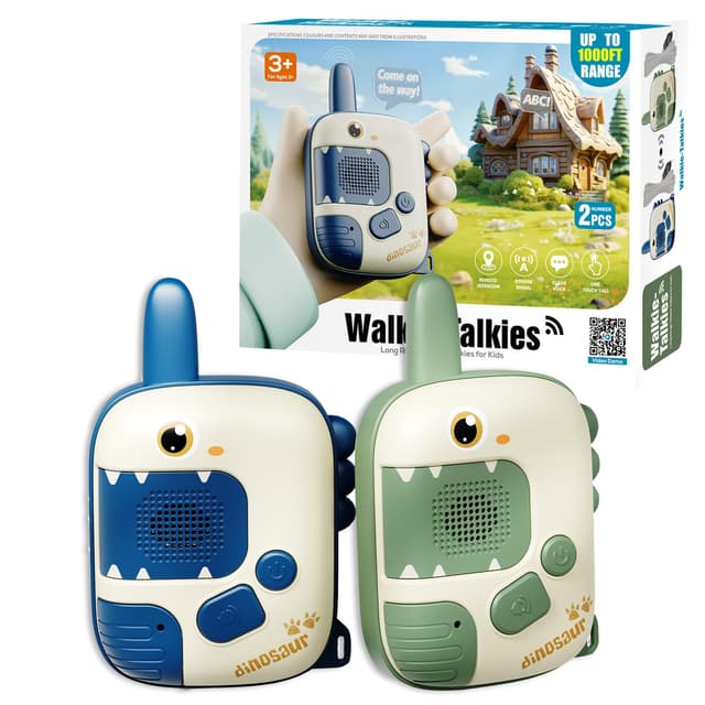 DQMOON Walkie Talkie Kinder, Spielzeug ab 3 4 5 6 7 8 Jahre Dinosaurier Spielzeug Geschenke Junge 3-10 Jahre Outdoor Spiele für Kinder Walki Talki Kinderspielzeug Weihnachten Geschenkideen Spielsachen Dinosaurier Spielzeug für Junge