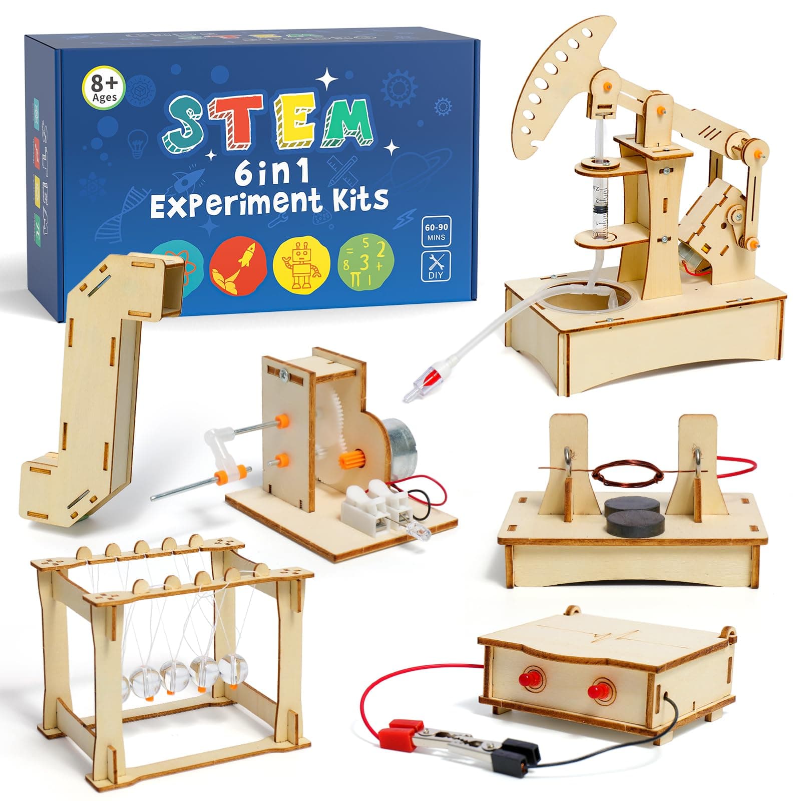 Experimente für Kinder ab 8 9 10 11 12, Elektronik Baukasten, Experimentierkasten, Elektro Baukasten, Holz Bausatz Kinder Spielzeug Geschenke ab 8-14 Jahre Jungen AD-018