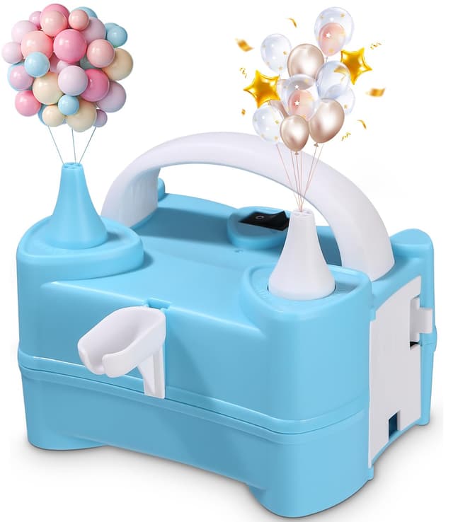 Ballonpumpe Elektrisch,Luftballonpumpe Elektrische 400W,Intelligenter 2 Modus Pumpe Luftballon Elektrisch,Portable Double Nozzle Balloon Pump Balloons Inflator for Party,Wedding,Birthday