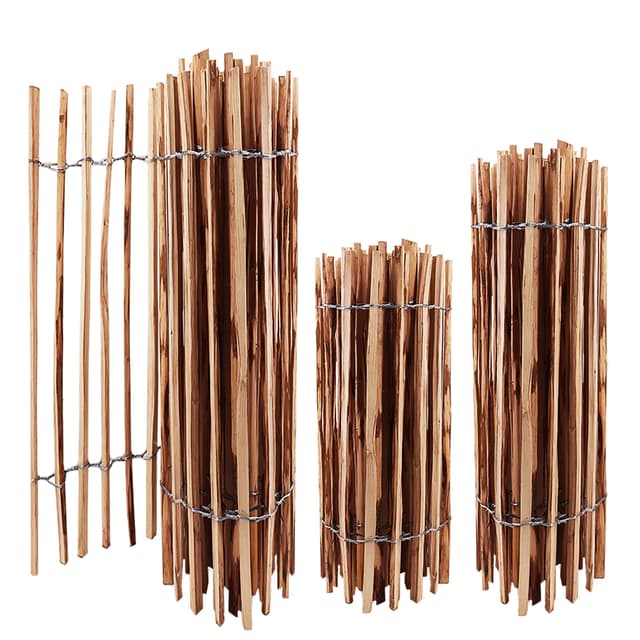 Aquagart Staketenzaun Höhen 50cm - 120cm hoch Lattenabstand 3-5cm Gartenzaun Kastanienzaun aus Haselnuss Langlebiger Holzzaun Zaun Rollzaun inkl. Krampen (Haselnuss 120cm, 5m) Haselnuss 120cm 5m