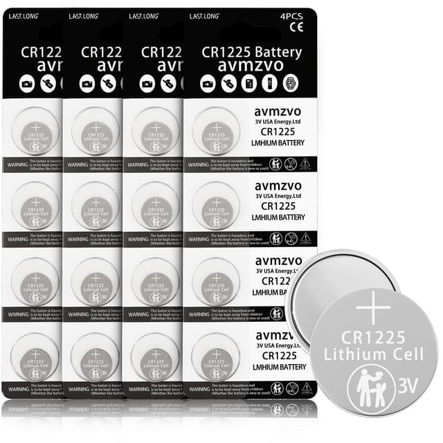avmzvo CR1225 3V Lithium Knopfzellen CR 1225 Batterien 16 Stück【3 Jahre Garantie】 CR1225-4-16