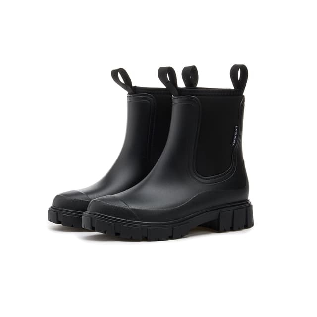 Gugifcto Gummistiefel Damen Halbhohe Chelsea Boots Wasserdicht Gummistiefeletten Atmungsaktiv Regenschuhe Rutschsicher Bequem Garten Stiefeletten 35-40 EU Schwarz 37 EU-38 CN