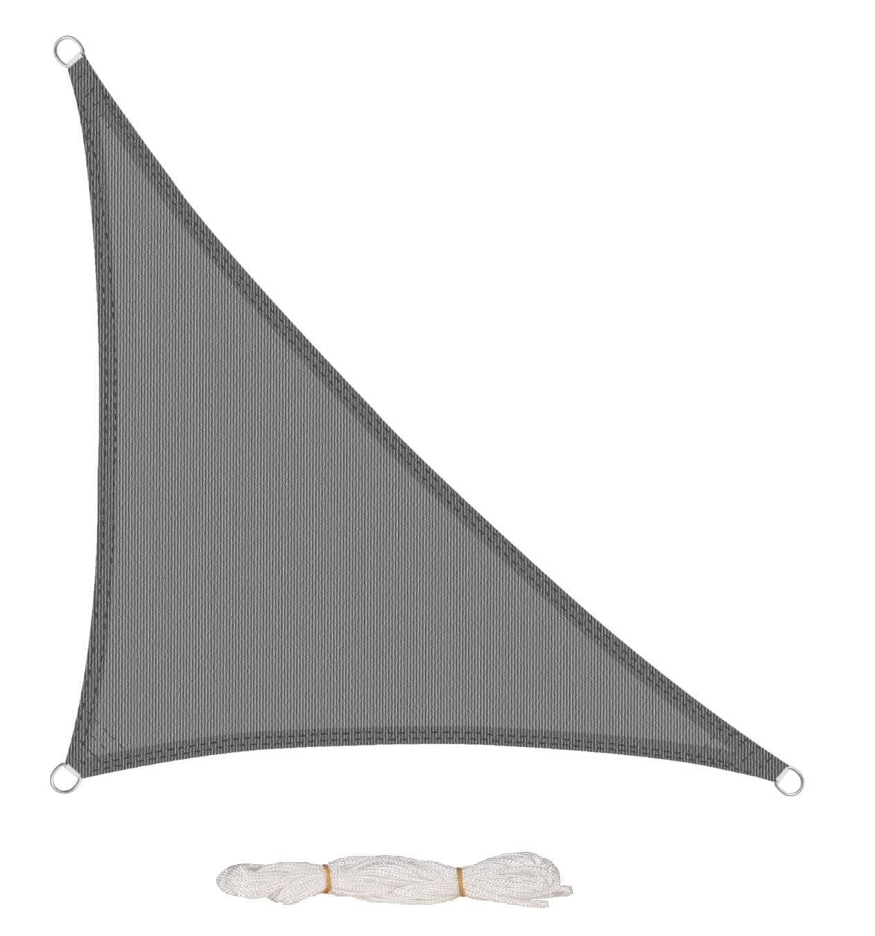 EUGAD Sonnensegel, dreieckig, 2,5 x 2,5 x 3,5 m, UV-Schutz, Sonnensegel, dreieckig, atmungsaktiv, aus HDPE 200 g/m², Grau, 0181ZYF 2,5 x 2,5 x 3,5 m (Lot de 1) Rechteckiges Dreieck Grau