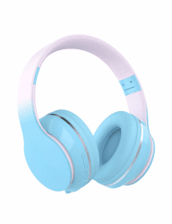Xunpuls Bluetooth Kinder Kopfhörer, Kinder Kopfhörer kabellos Over-Ear, Lautstärkeregler, Verstellbares Stirnband, Faltbar, Kabellose und Kabel, eingebautes Mikrofon für Handy, Tablet,PC,TV (Blau)