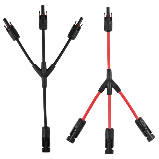URAQT Solarkabel Y Verteiler, 1 Paar 4 mm² Solarkabel Y Solar Cable Wasserdicht Y Splitter 12AWG Plug & Play Solar Verteiler Stecker Solar Cable Y Splitter MMF+FFM für Parallel Photovoltaik Verbindung 3y- 4 Mm²