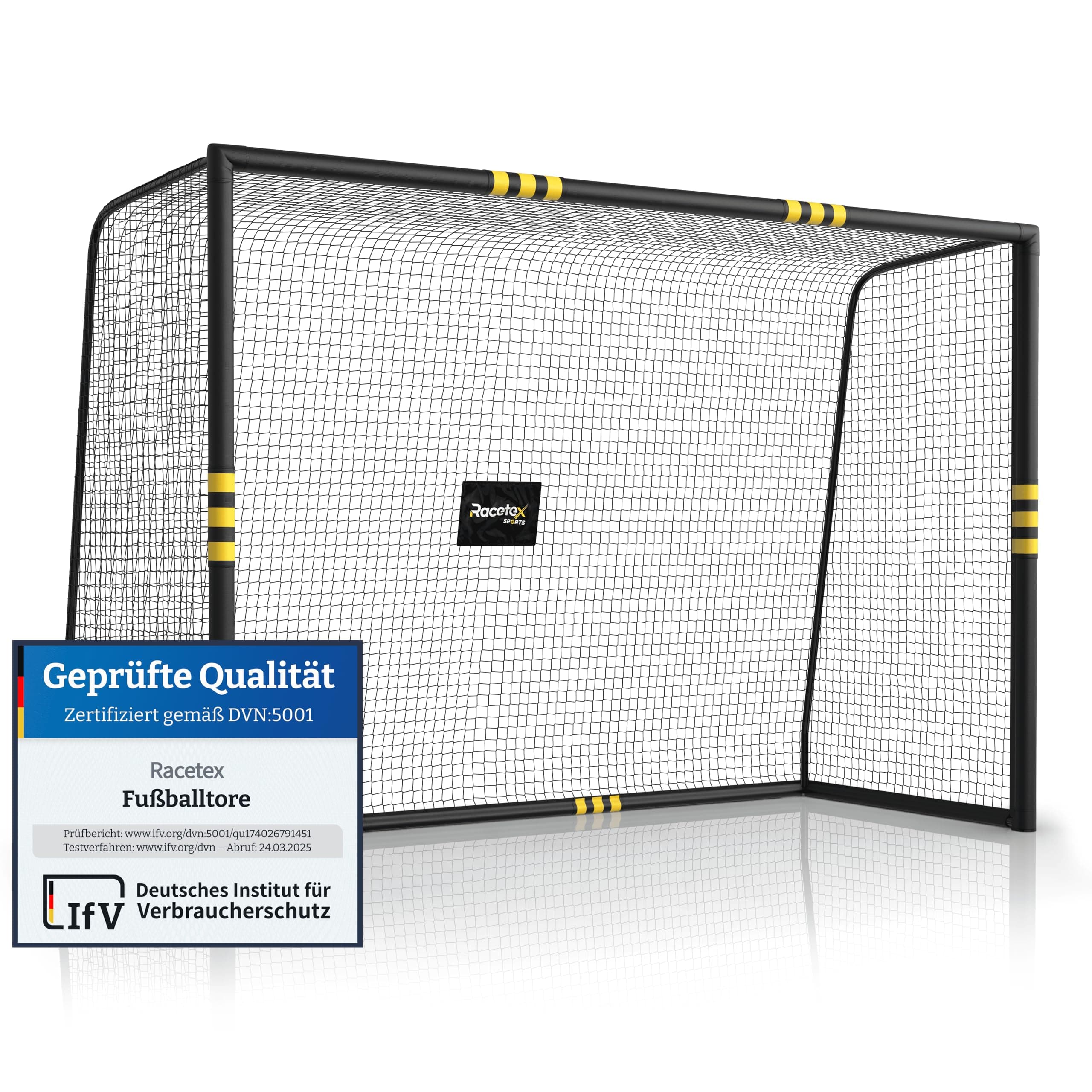Racetex Fussballtore für Garten Kinder und Erwachsene mit [Anti-Rost Beschichtung] - Fußballtor Kinder inkl. Erdanker für optimalen Halt - Fußball Tor mit rundum Polsterung