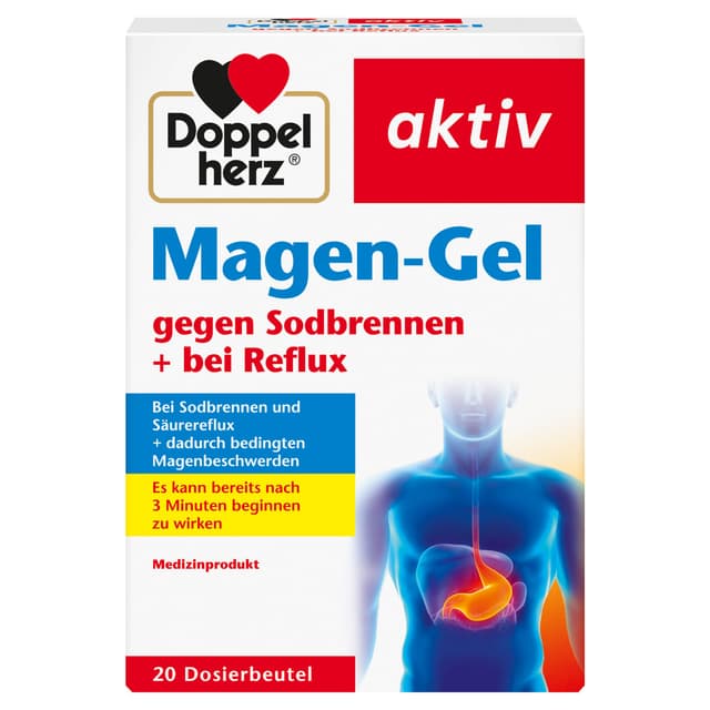DOPPELHERZ Magen-Gel gegen Sodbrennen+bei Reflux 20X10 ml 20 Stück (1er Pack)