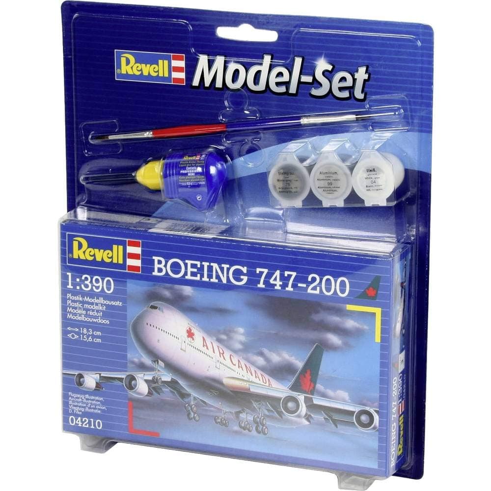 Revell Modellbausatz Boeing 747-200 I Maßstab 1:390 I Detailliertes Passagierflugzeug I Level 3 I Mit Basiszubehör I Perfekt für Flugzeug-Liebhaber und Einsteiger