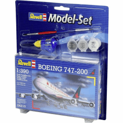 Revell Modellbausatz Boeing 747-200 I Maßstab 1:390 I Detailliertes Passagierflugzeug I Level 3 I Mit Basiszubehör I Perfekt für Flugzeug-Liebhaber und Einsteiger