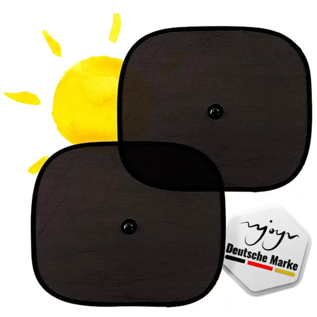 2er Set Sonnenschutz Auto mit UV Schutz UPF für Babys, Kinder, Sonnenschutz für Seitenscheibe mit Saugnapf, Fensterschutz Verdunkelung, faltbarer Sonnenblende für PKW, Fahrzeug, Protection, verdunkeln