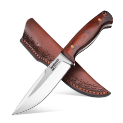 Japaknives Survival Outdoor Messer Jagdmesser Scharf Bushcraft D2 Stahl überlebensmesser Feststehend Klinge Helle Gürtelmesser mit Lederscheide Für Camping Jagd Geschenk für Männer Jadgmesser