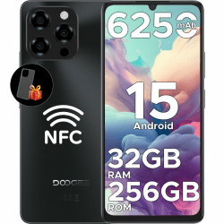 DOOGEE Note 58 Pro Android 15 Smartphone Ohne Vertrag 32GB+256GB Octa Core 6.75" HD+ 90Hz Handy Ohne Vertrag 6250mAh Handy Günstig 16MP+8MP Simlockfreie Handys Dual SIM 4G/ GPS/NFC/Fingerabdruck Note 58 Pro(Schwarz)