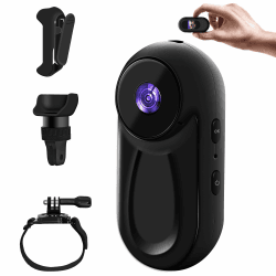 Baobylon Mini Action Cam, mini Kamera, Helmkamera Motorrad, 1080P Bodycam Körperkamera HelmetCamera, Mini Kamera, Haustier Kamera, Dashcam Fahrrad, Actioncam, Multifunctional Accessories Angebot bei HelloDeals