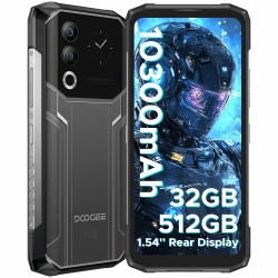 DOOGEE Blade 20 Ultra Outdoor Handy Ohne Vertrag, 32GB+512GB/2TB Outdoor Smartphone 10300mAh, 1,54" Heckdisplay 6,6" HD+, 50MP+8MP, Octa Core T7250 Android 14, 3 Card Slots/NFC/OTG/Fingerabdruck SILVER